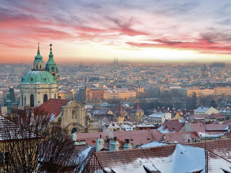 Prague Skyline Winter